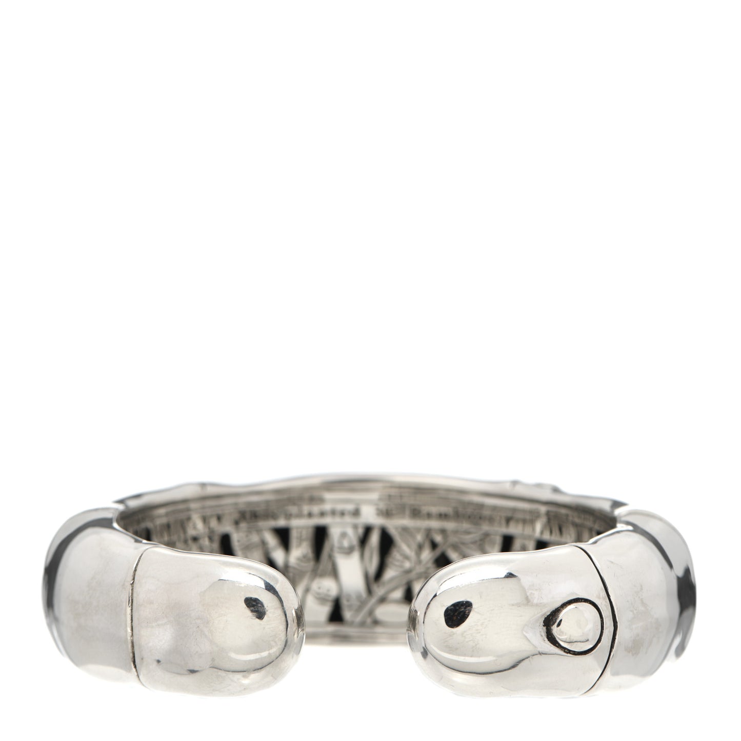 Sterling Silver Smoky Quartz Black Sapphire Bamboo Cuff Bracelet