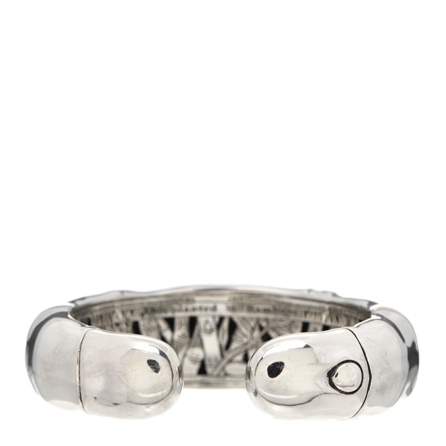 John Hardy Sterling Silver Smoky Quartz Black Sapphire Bamboo Cuff Bracelet 3 of 4