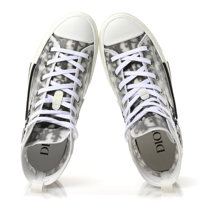 Christian Dior Technical Canvas Oblique B23 High Top Sneakers 41 White Black 2 of 8