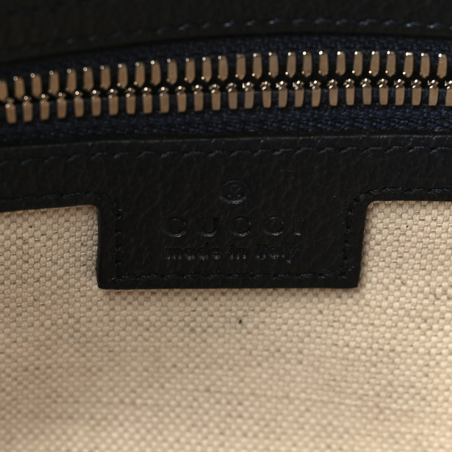 GG Supreme Monogram Textured Dollar Calfskin Web Small Ophidia Half Moon Hobo Beige Blue