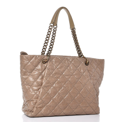 Chanel Crumpled Grained Calfskin Large Coco Pleats Tote Beige 3 of 10