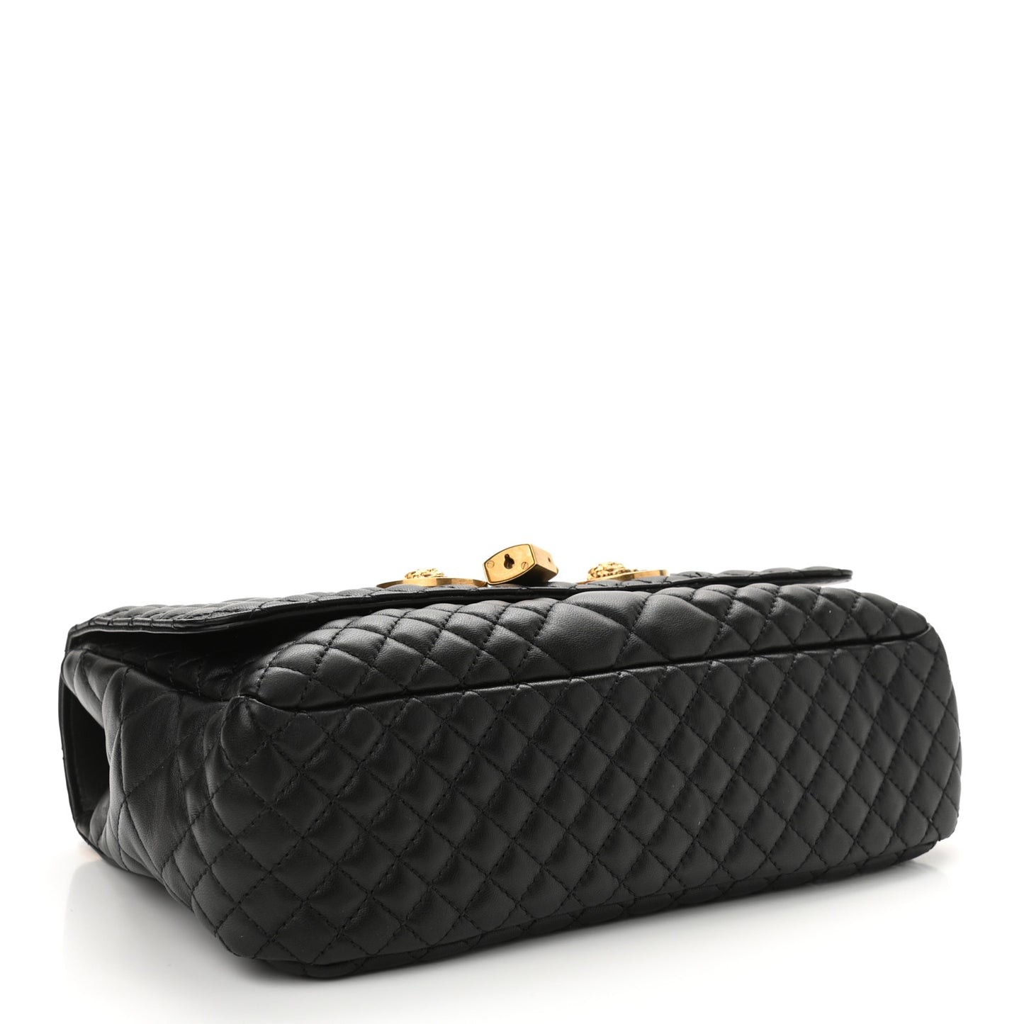 Nappa Quilted Icon Top Handle Shoulder Bag Black
