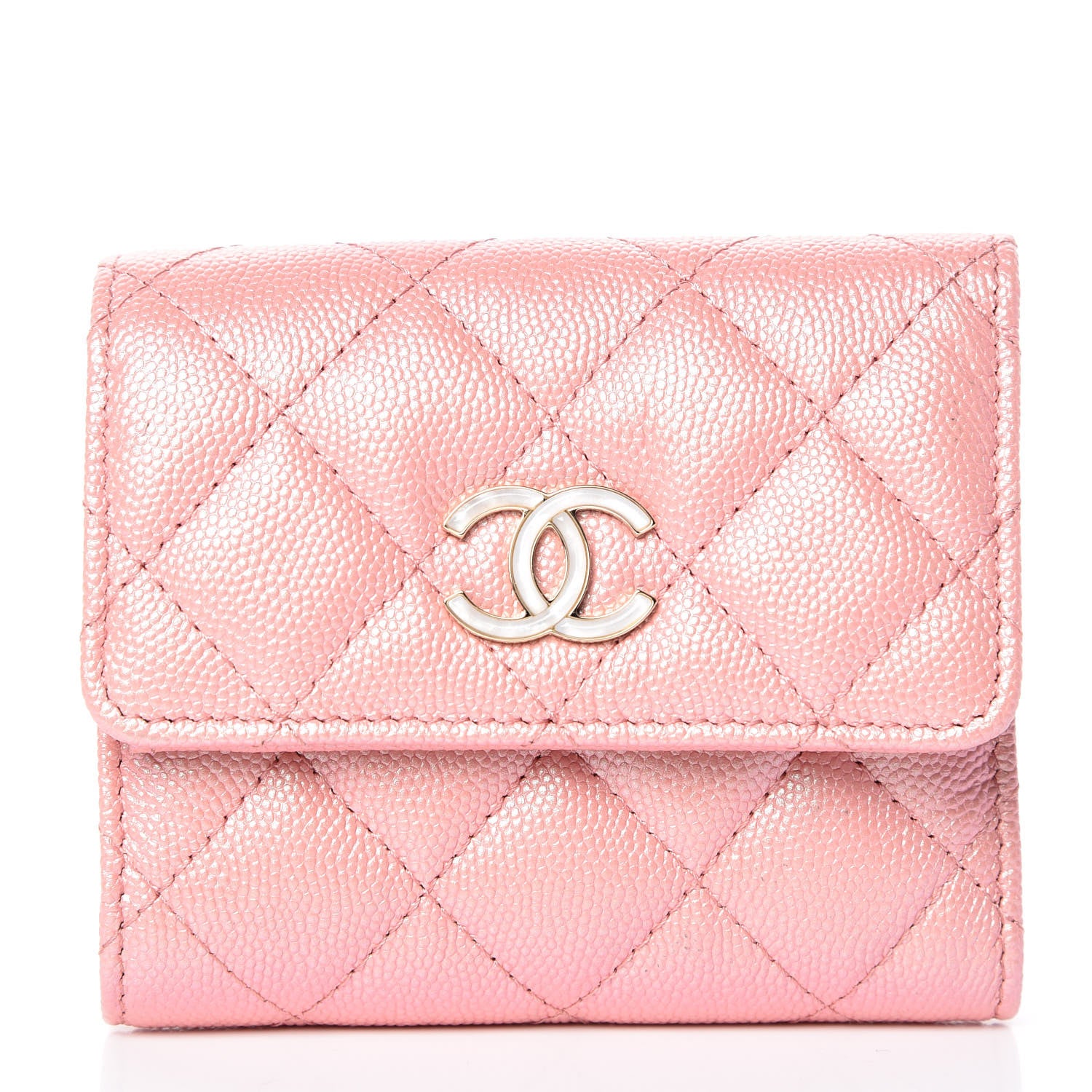 Chanel Iridescent Caviar Quilted Small Flap Wallet Rose Pink 1 of 10