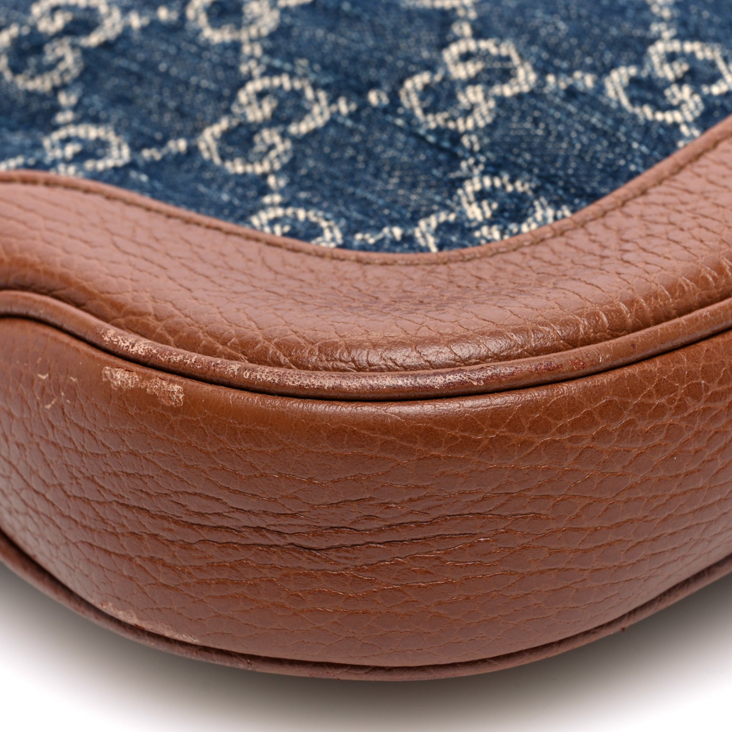 Gucci New Denim GG Monogram Calfskin Small Jackie 1961 Hobo Blue Tea Cuir 10 of 11