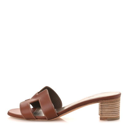 Hermes Calfskin Oasis Sandals 39 Gold 1 of 12