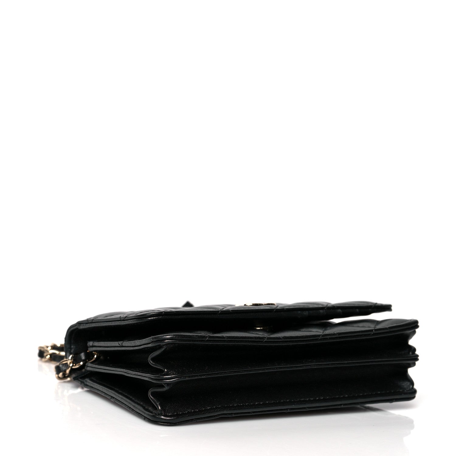 Chanel Lambskin Quilted Mini Camellia Bow Wallet On Chain WOC Black 3 of 10