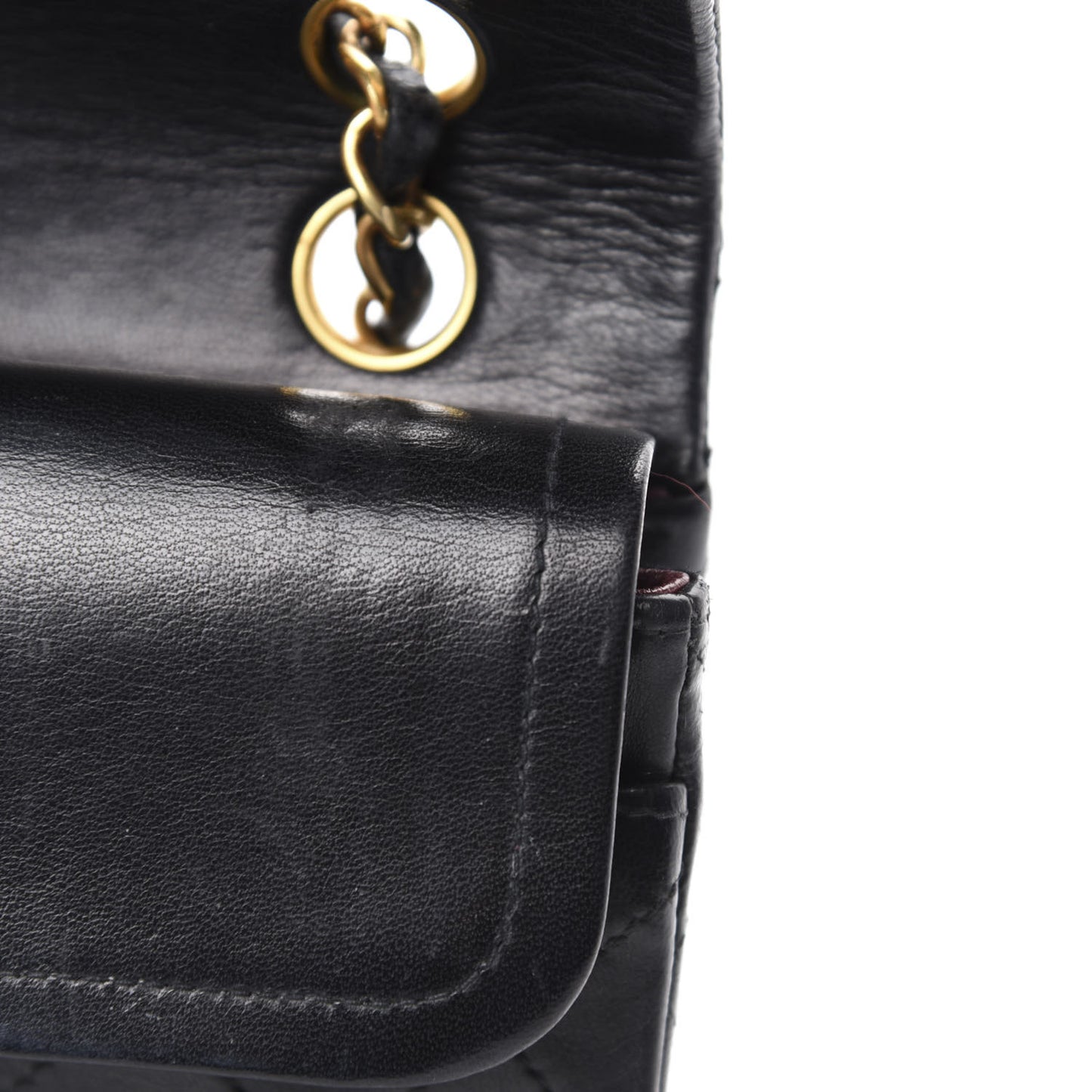 Lambskin Quilted Small Double Flap Black