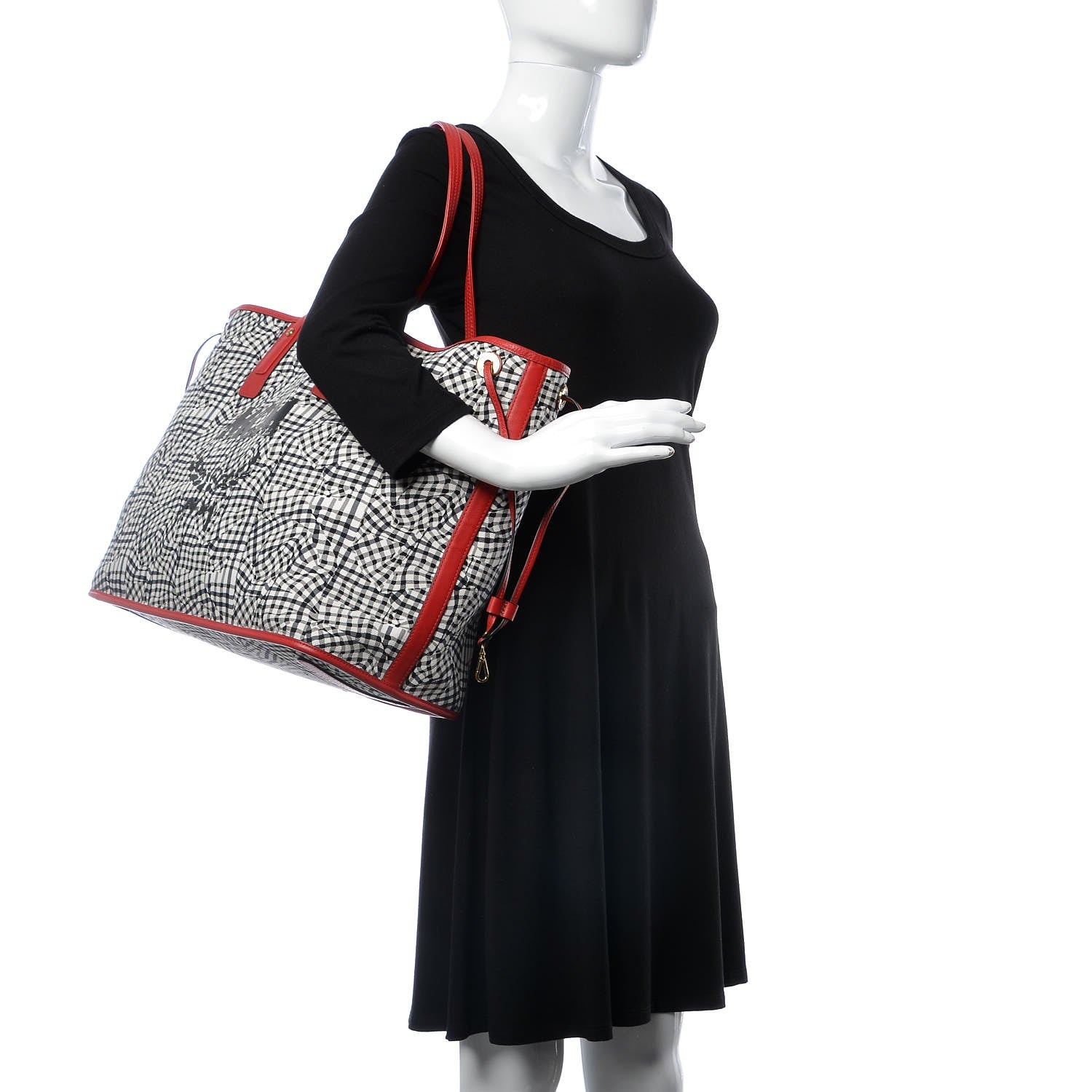 MCM Visetos Large Liz Reversible Shopper Tote Ruby Red 3 of 15