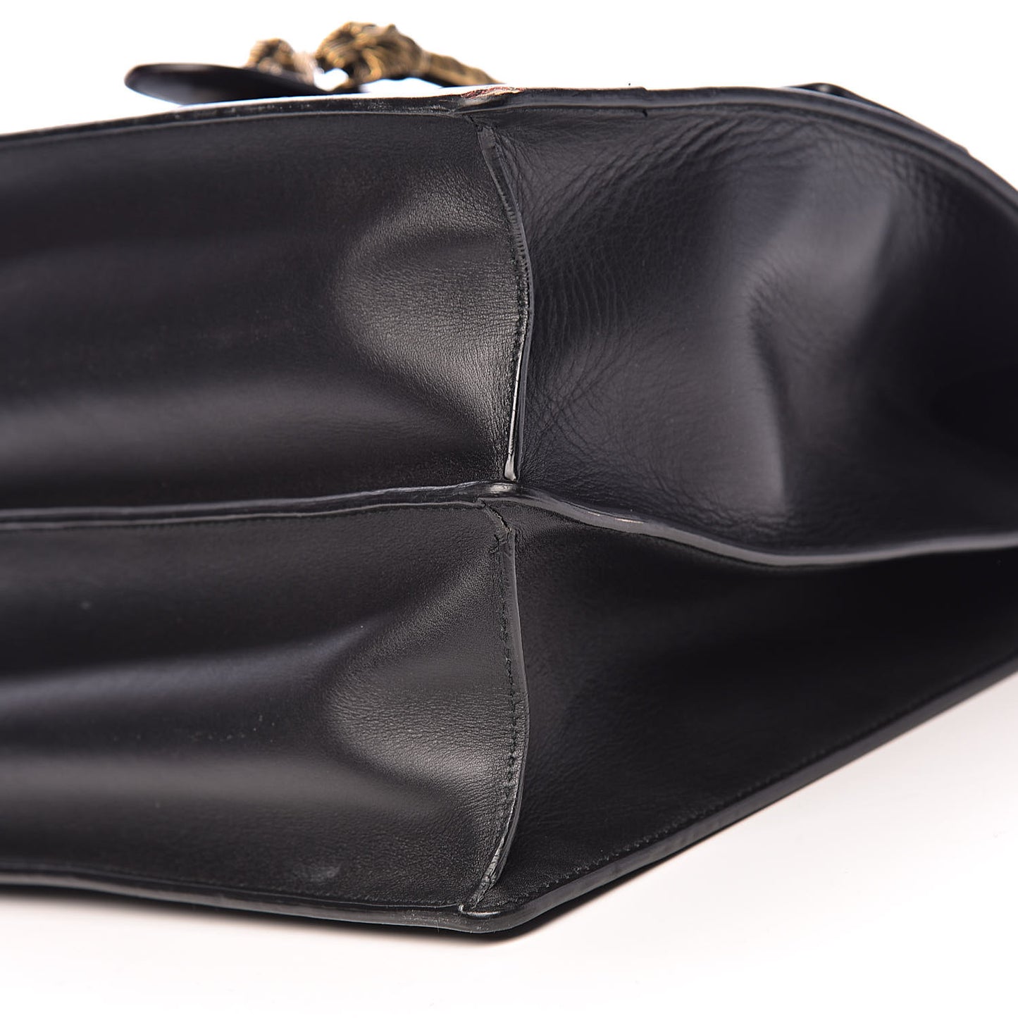 Calfskin Bamboo Web Large Dionysus Top Handle Bag Black Bright Evergreen Hibiscus Red