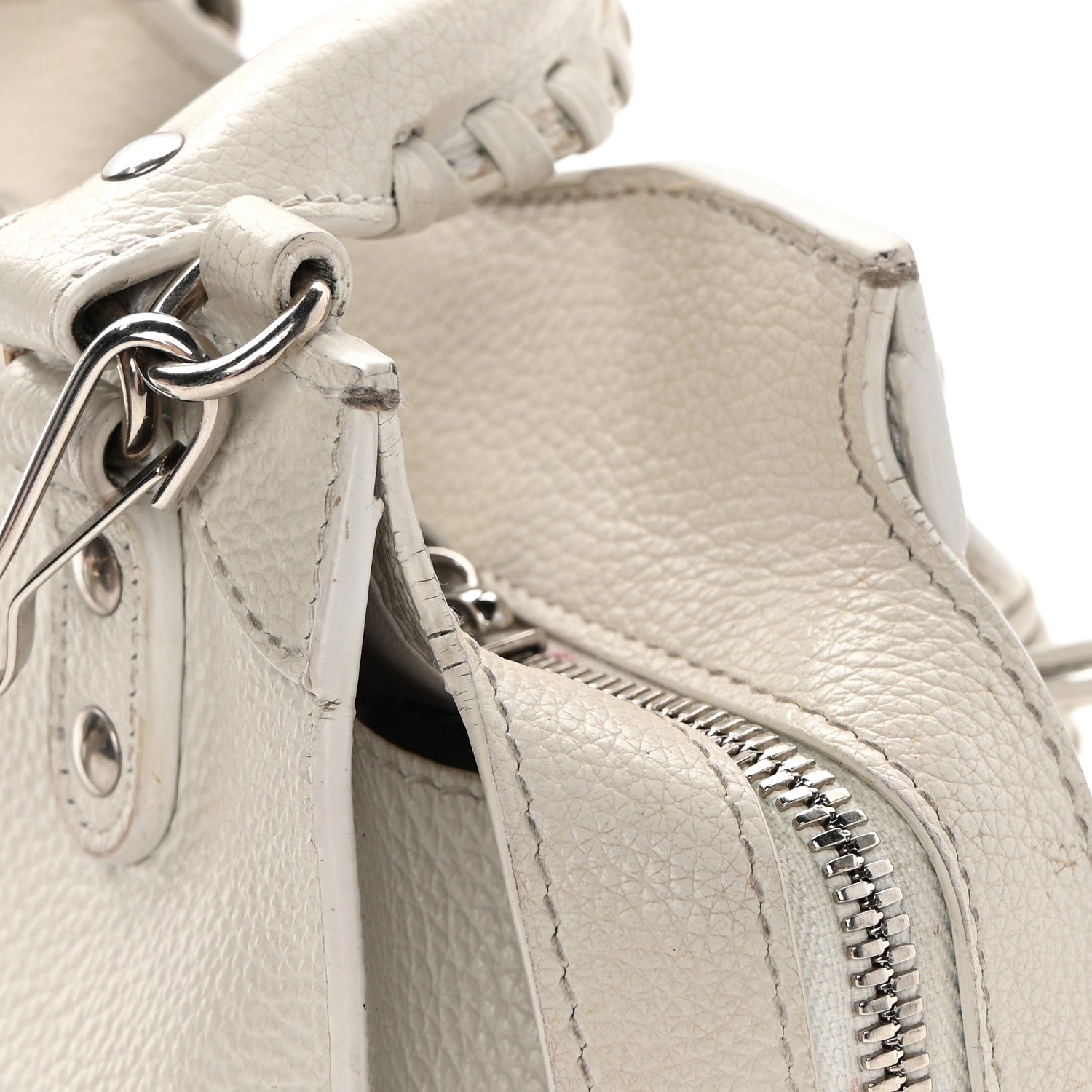 Balenciaga Grained Calfskin Neo Classic Silver Hardware Mini City White 21 of 22
