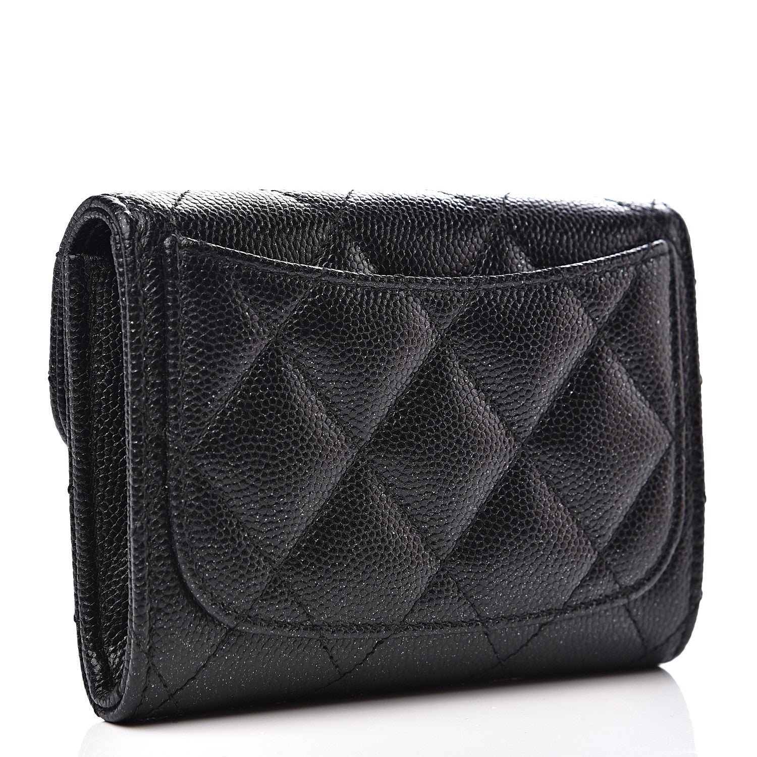 Chanel Iridescent Caviar Quilted Flap Card Holder Wallet Black 2 of 7