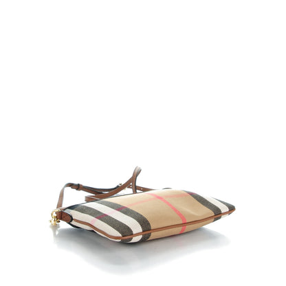 Burberry House Check Derby Peyton Crossbody Clutch Bag Tan 4 of 8