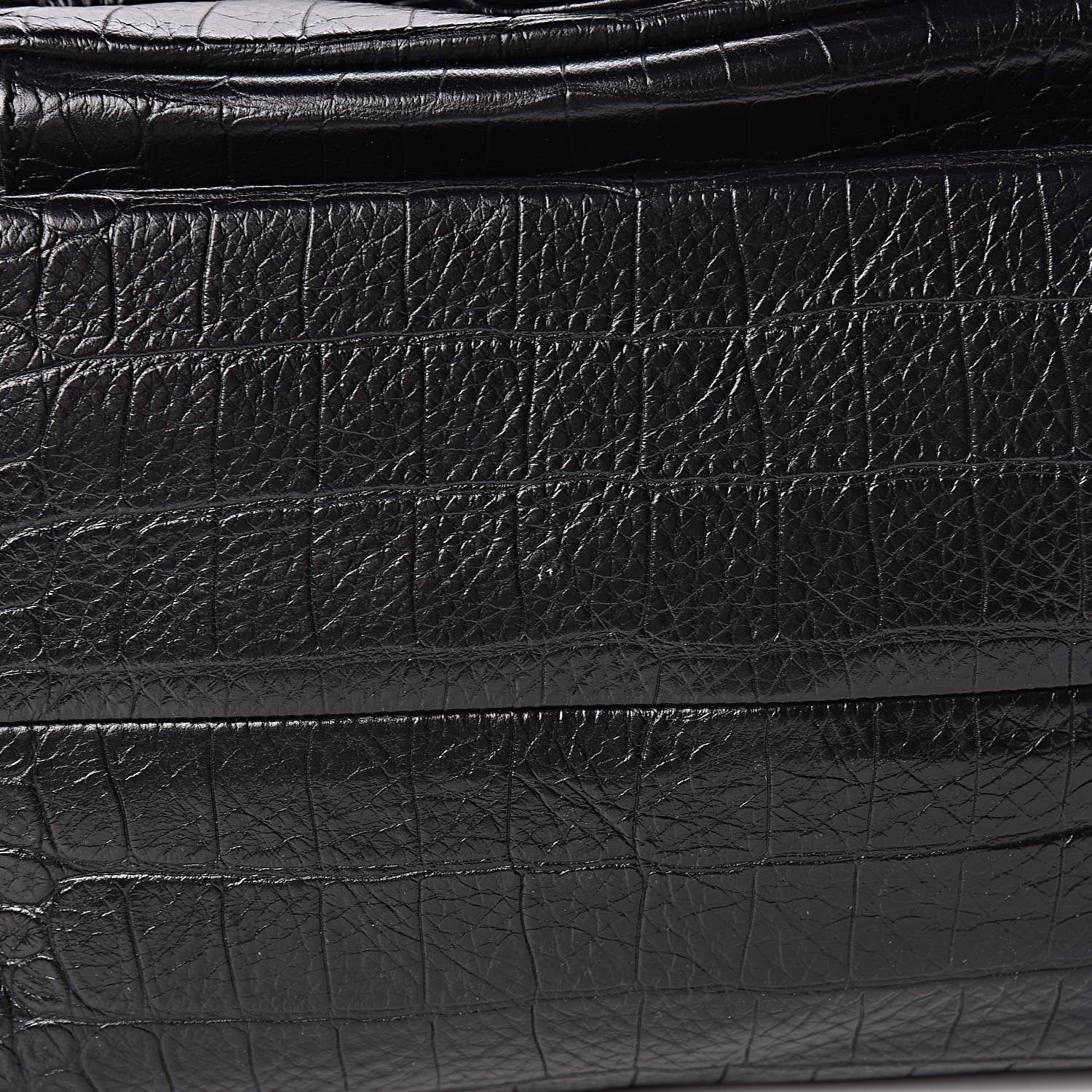 Chanel Calfskin Crocodile Embossed Large Backpack Black 10 of 11