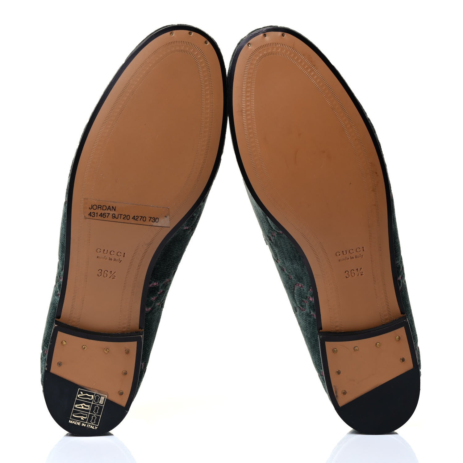 Gucci Velvet Malaga Kid GG Monogram Horsebit Womens Jordaan Loafers 36.5 Avio Dusty Pink Black 4 of 5