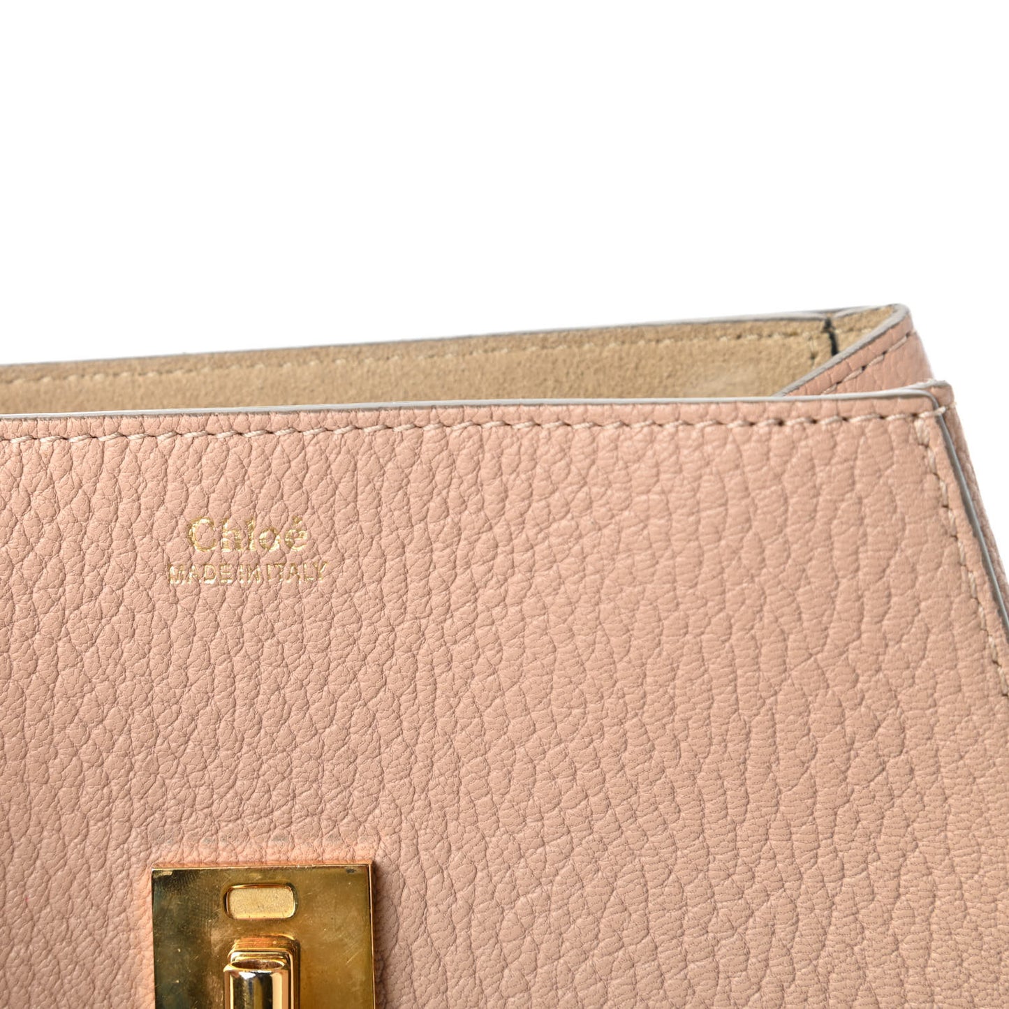 Grained Lambskin Mini Drew Shoulder Bag Cement Pink