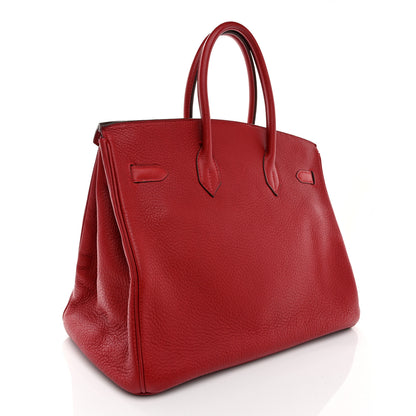 Hermes Taurillon Clemence Birkin 35 Rouge Vif 3 of 13