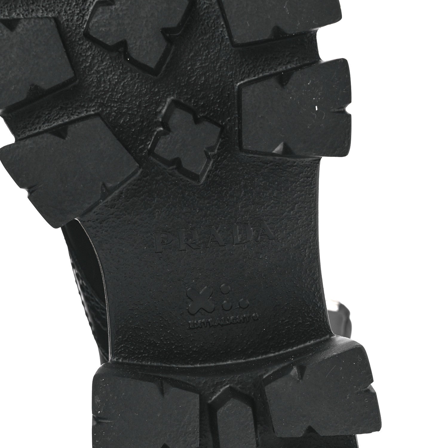 Prada Spazzolato Rois Re-Nylon Metal Triangle Logo Mens Monolith Pouch Pocket 60mm Combat Boots 8.5 Black 6 of 9