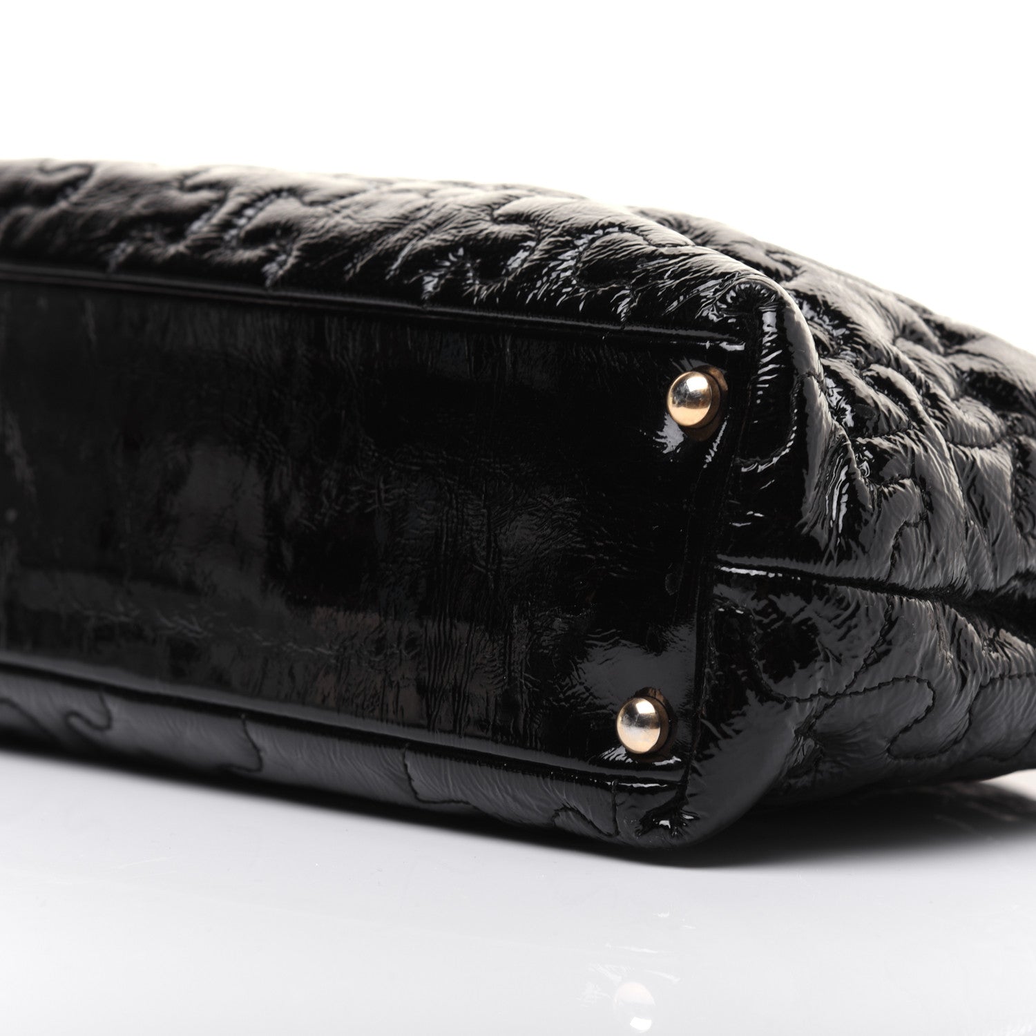 Chanel Crackled Patent Puzzle Tote Black 7 of 24