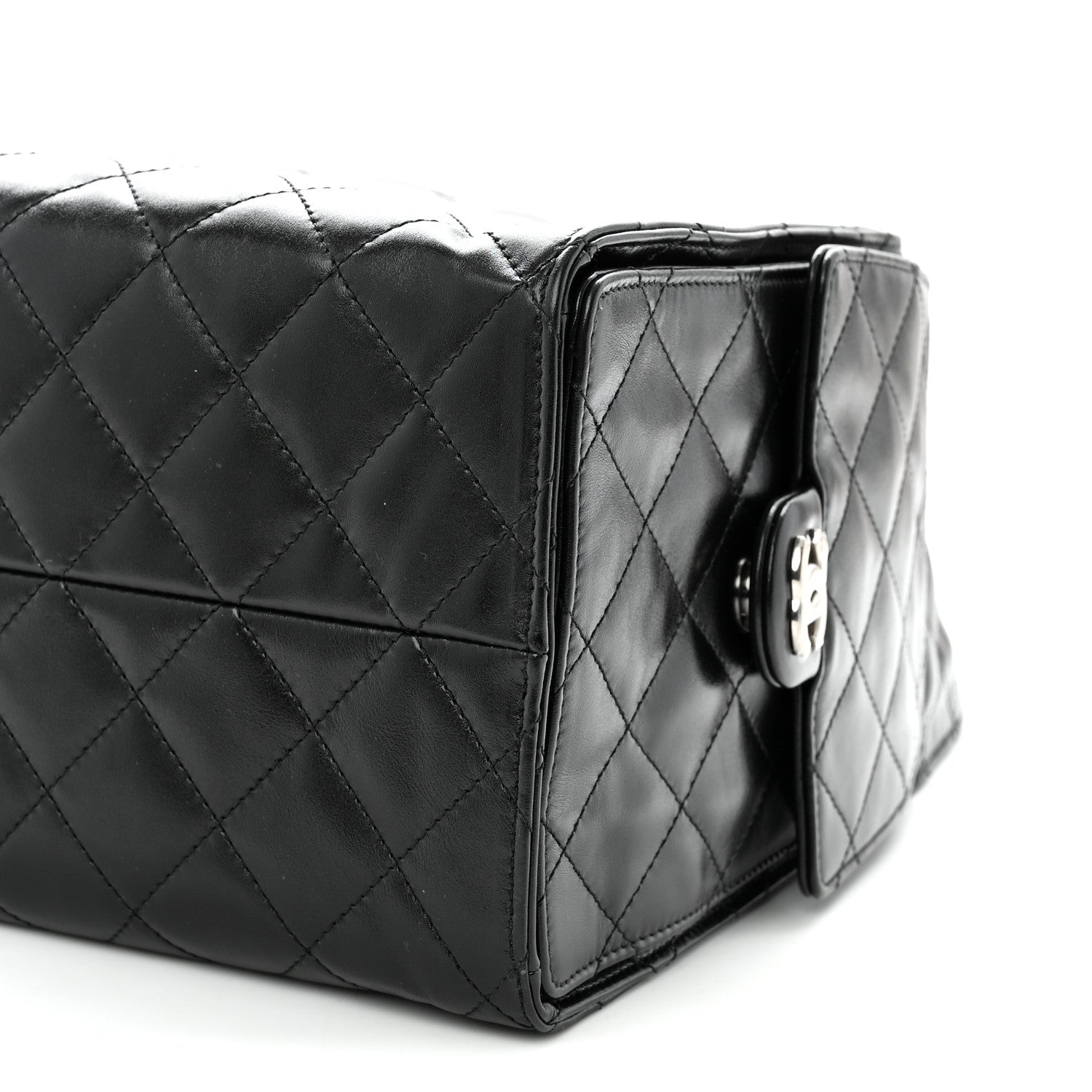 Chanel Shiny Crumpled Calfskin Quilted Medium Chanel 25 Handbag Black 11 of 11