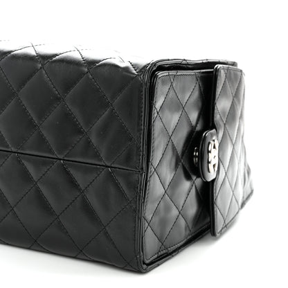 Chanel Shiny Crumpled Calfskin Quilted Medium Chanel 25 Handbag Black 11 of 11