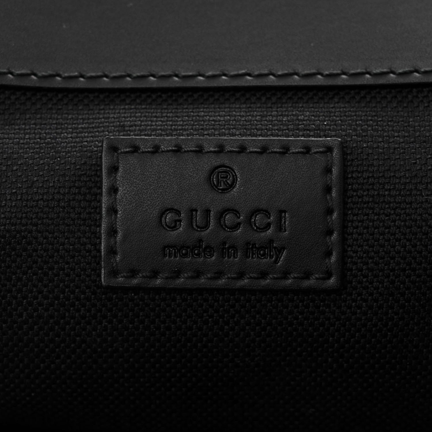 Gucci Soft GG Supreme Monogram Calfskin Web Double Buckle Backpack Black 6 of 11