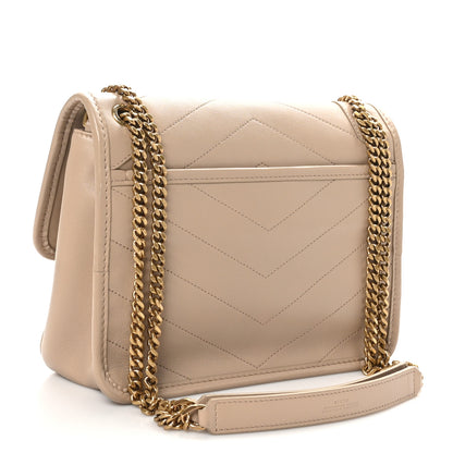 Saint Laurent Lambskin Matelasse Monogram Baby Niki Chain Satchel Dark Beige 3 of 10