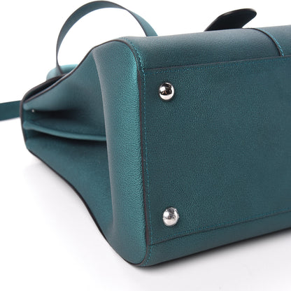Delvaux Metallic Calfskin MM Brillant Satchel Satin Peacock 9 of 12