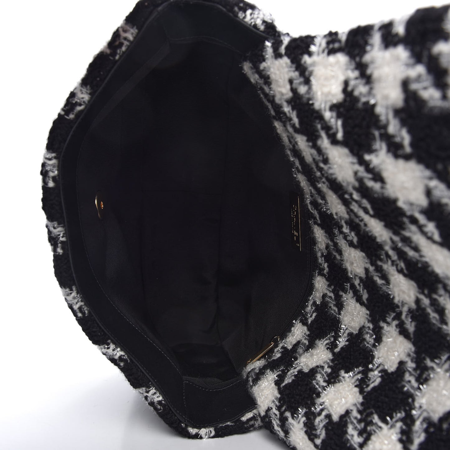 Tweed Quilted Large Chanel 19 Flap Black Ecru White