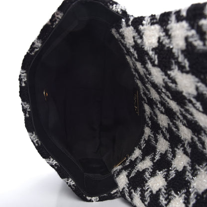 Chanel Tweed Quilted Large Chanel 19 Flap Black Ecru White 5 of 10