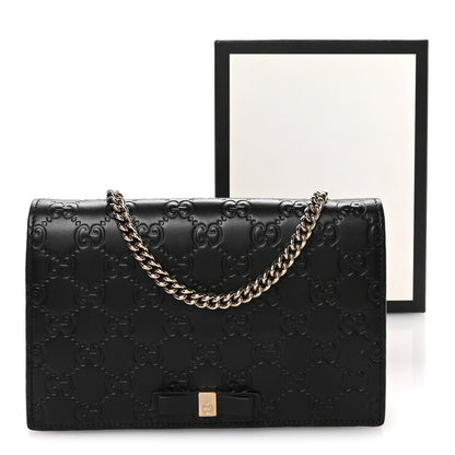 Gucci Guccissima Signature Bowy Chain Wallet Black 11 of 11