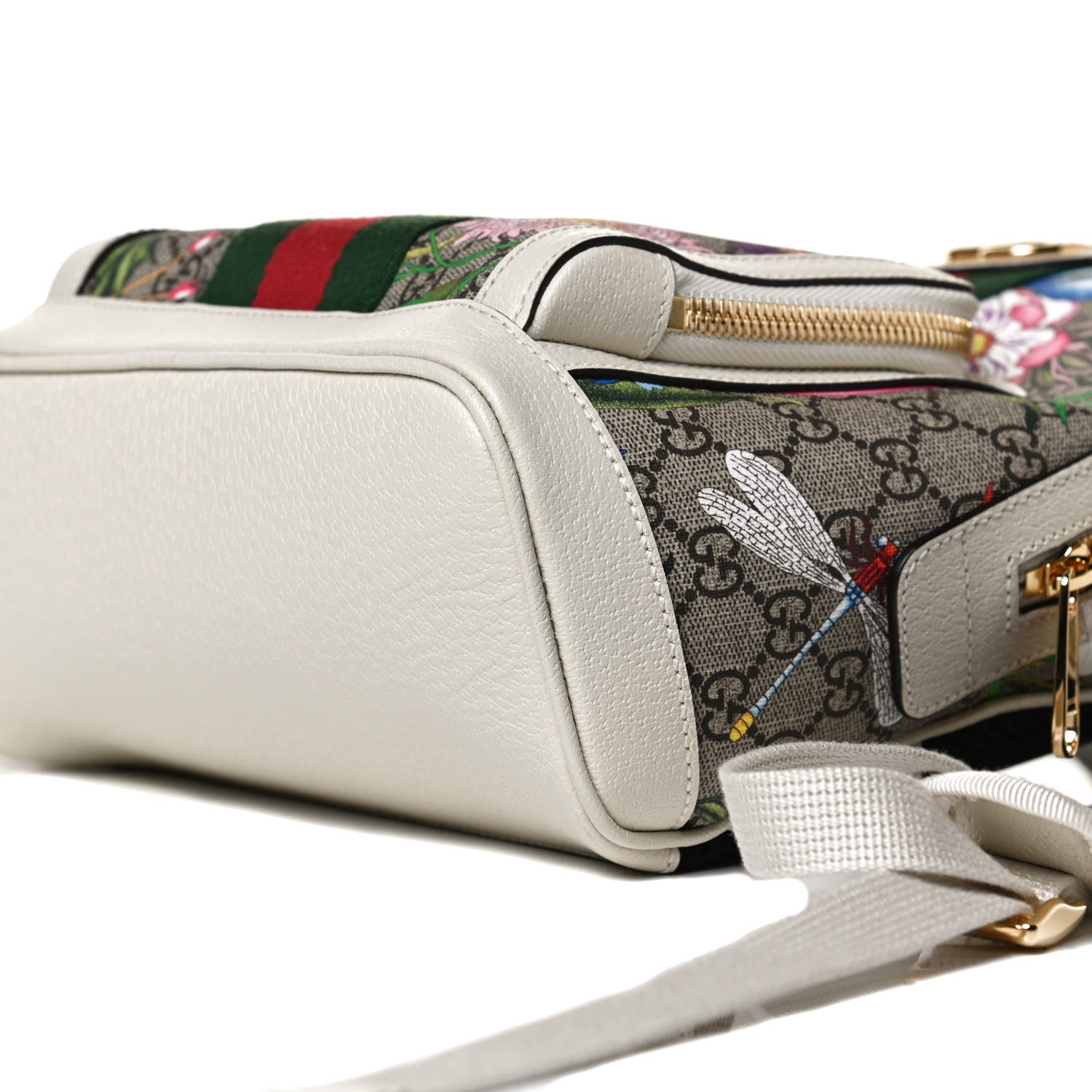 Gucci GG Supreme Monogram Flora Web Small Ophidia Day Backpack White 11 of 16