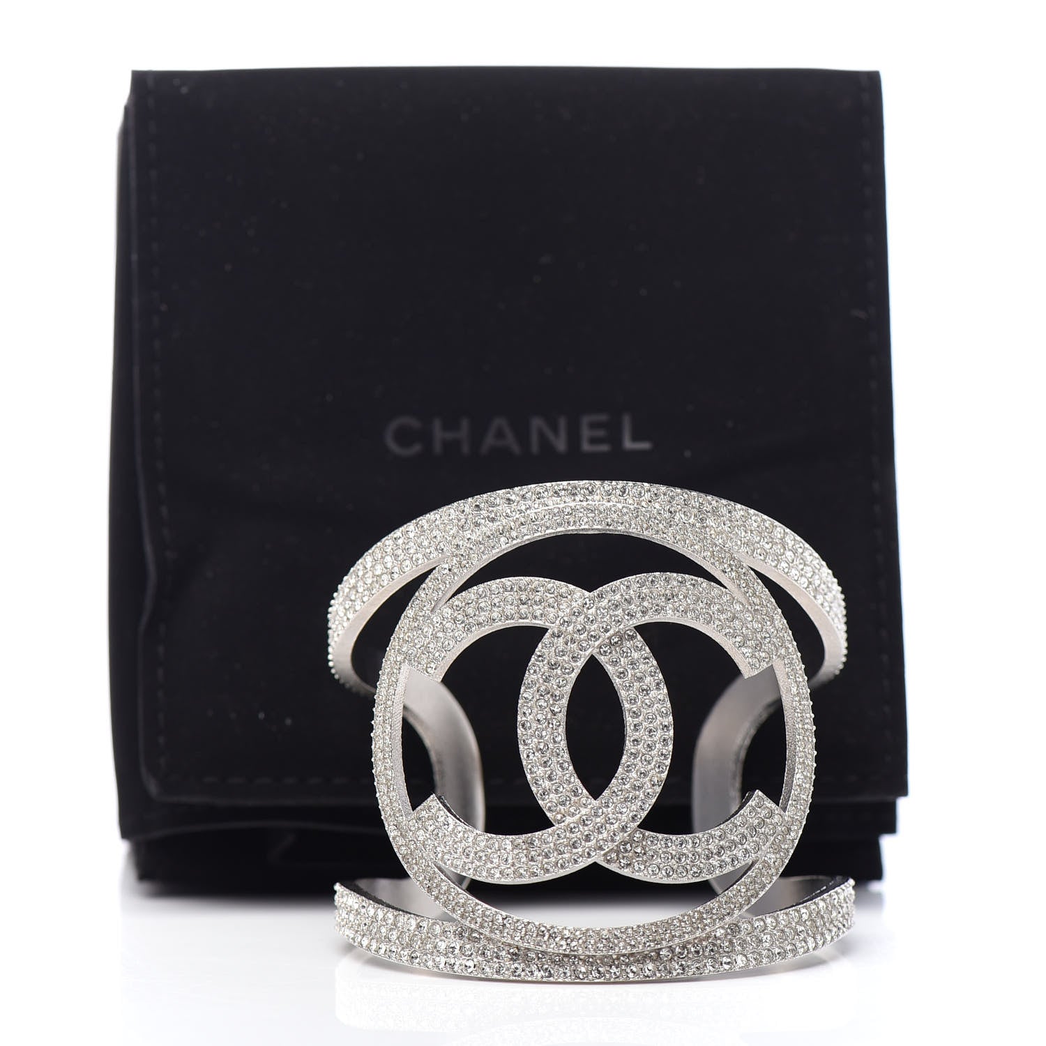 Chanel Crystal CC Cuff Silver 5 of 5