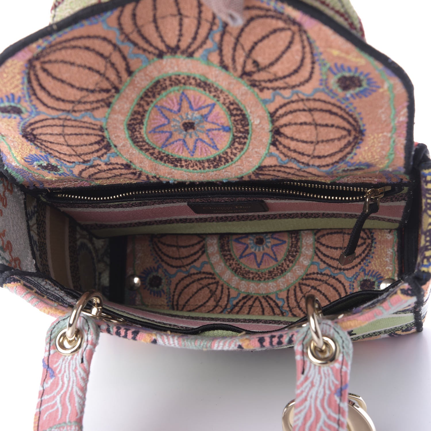 Christian Dior Canvas Embroidered Cannage Medium Lady Dior 5 of 9