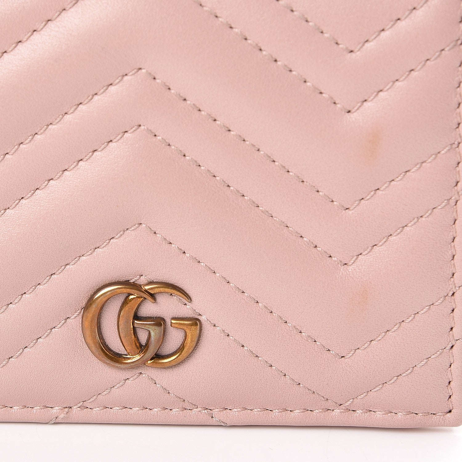 Gucci Calfskin Matelasse GG Marmont Card Case Perfect Pink 2 of 9