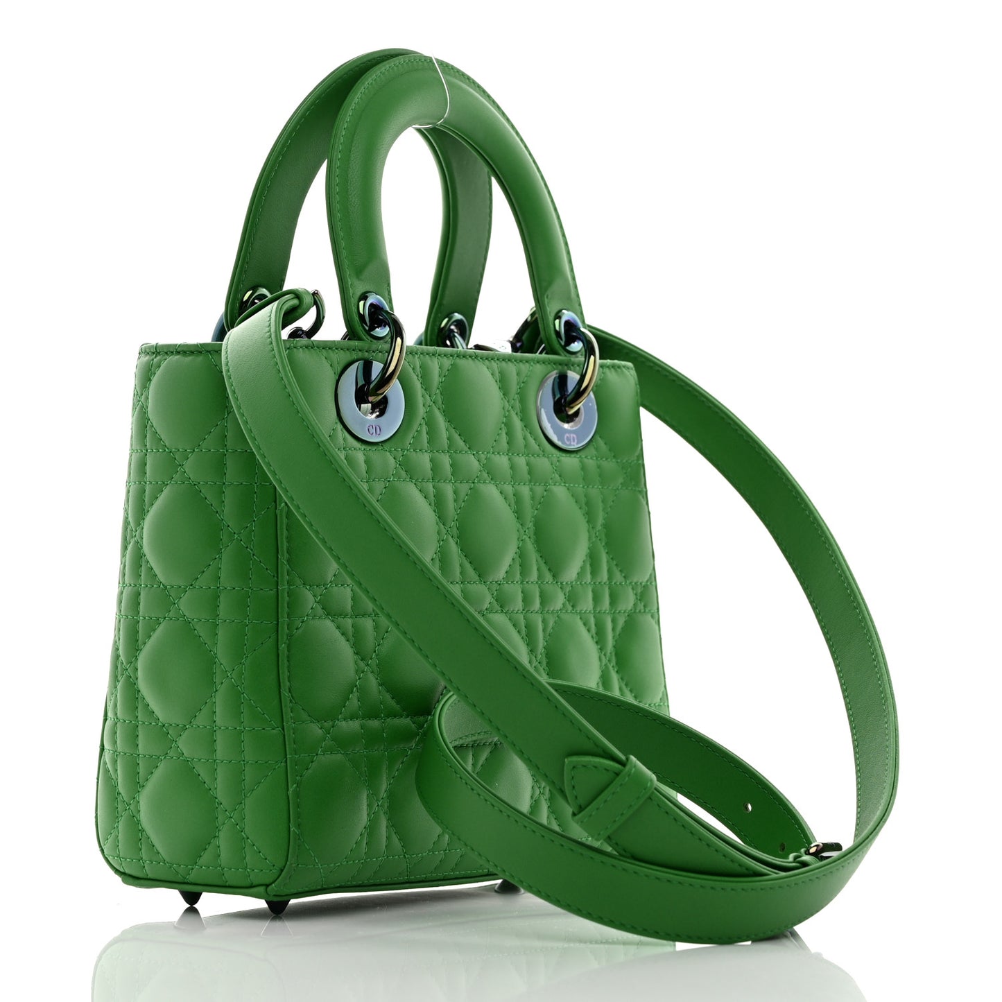 Lambskin Cannage Small Lady Dior Bright Green