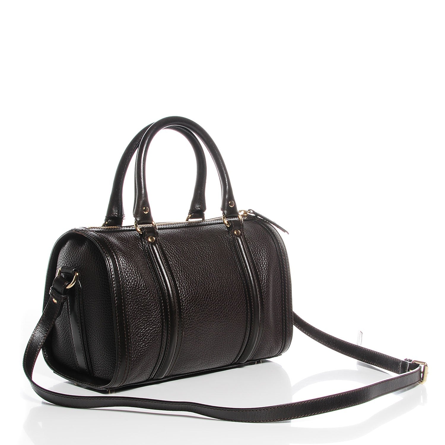 Burberry Grainy Calfskin Medium Alchester Bowling Bag Dark Chocolate 3 of 9
