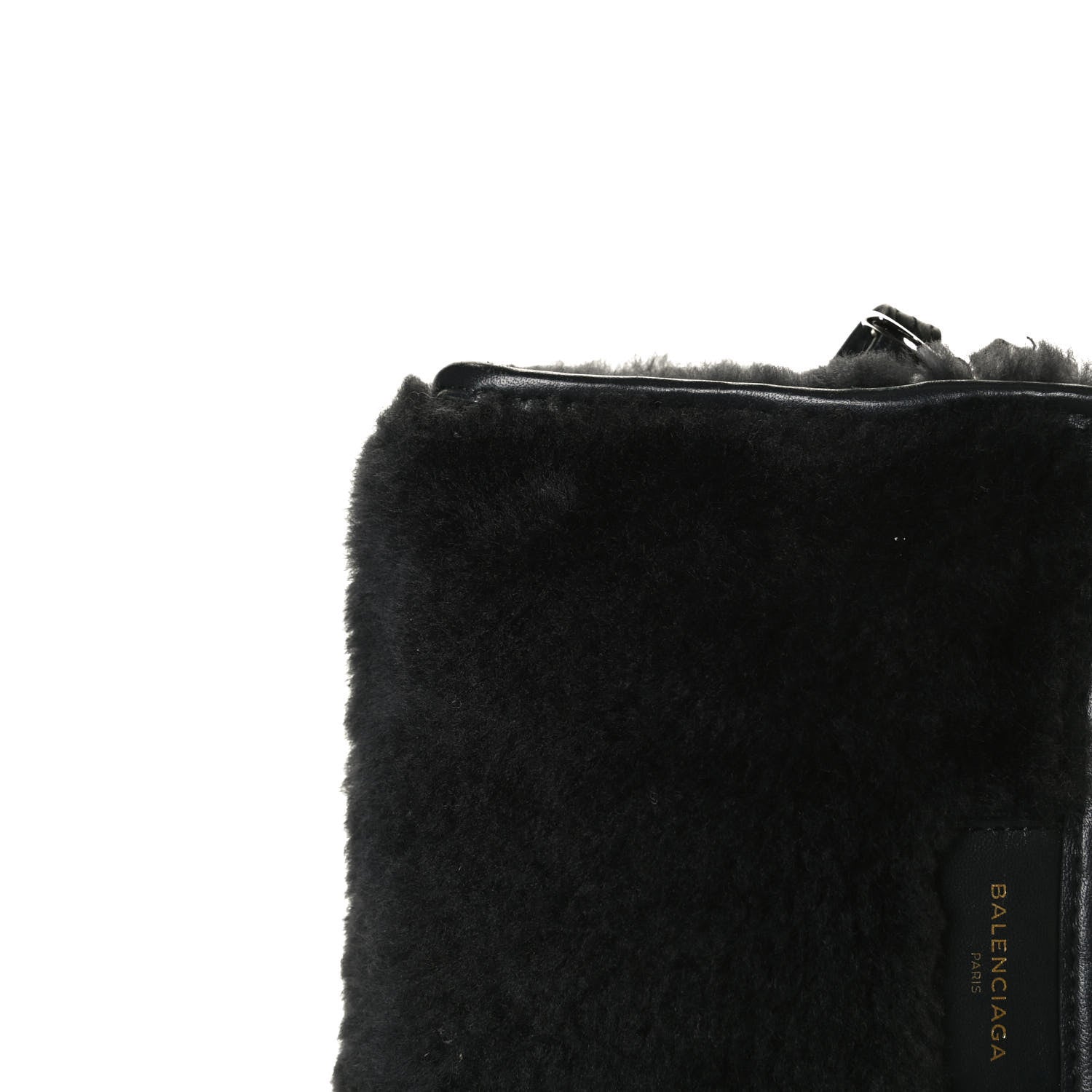 Balenciaga Shearling Bazar Pochette Crossbody Black 12 of 12