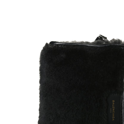 Balenciaga Shearling Bazar Pochette Crossbody Black 12 of 12