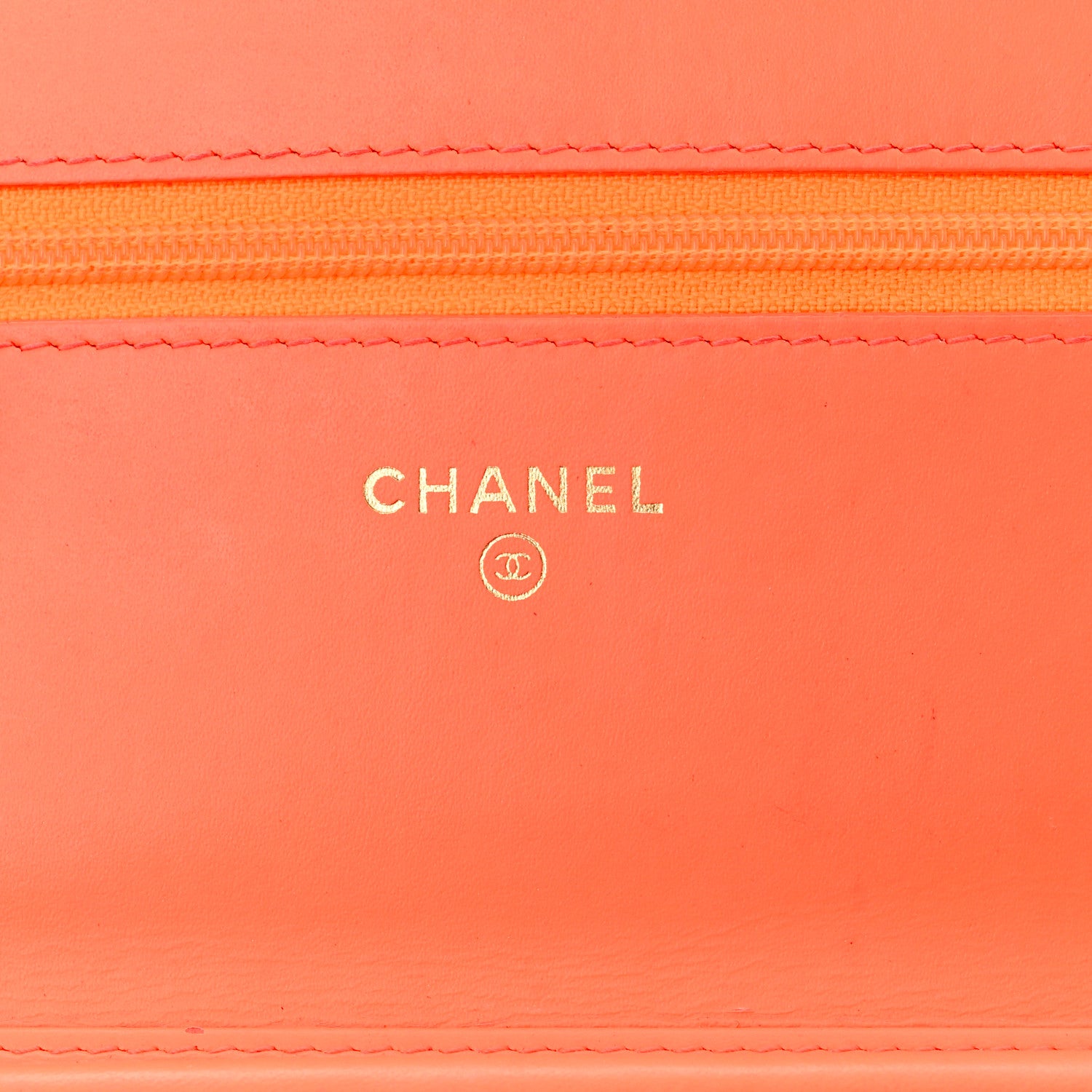 Chanel Patent Calfskin Quilted Boy Wallet On Chain WOC Orange 6 of 18