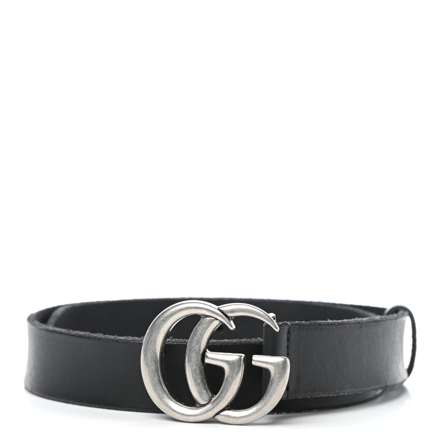Gucci Cuoio Toscano Nickel Double G 30mm Belt 75 30 Black 1 of 5