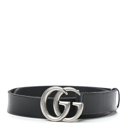 Gucci Cuoio Toscano Nickel Double G 30mm Belt 75 30 Black 1 of 5
