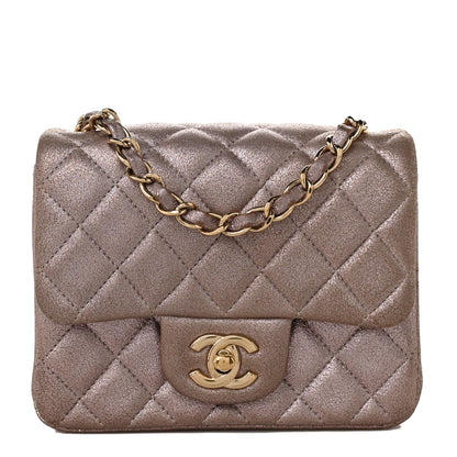 Chanel Metallic Goatskin Quilted Mini Square Flap Pink 1 of 10