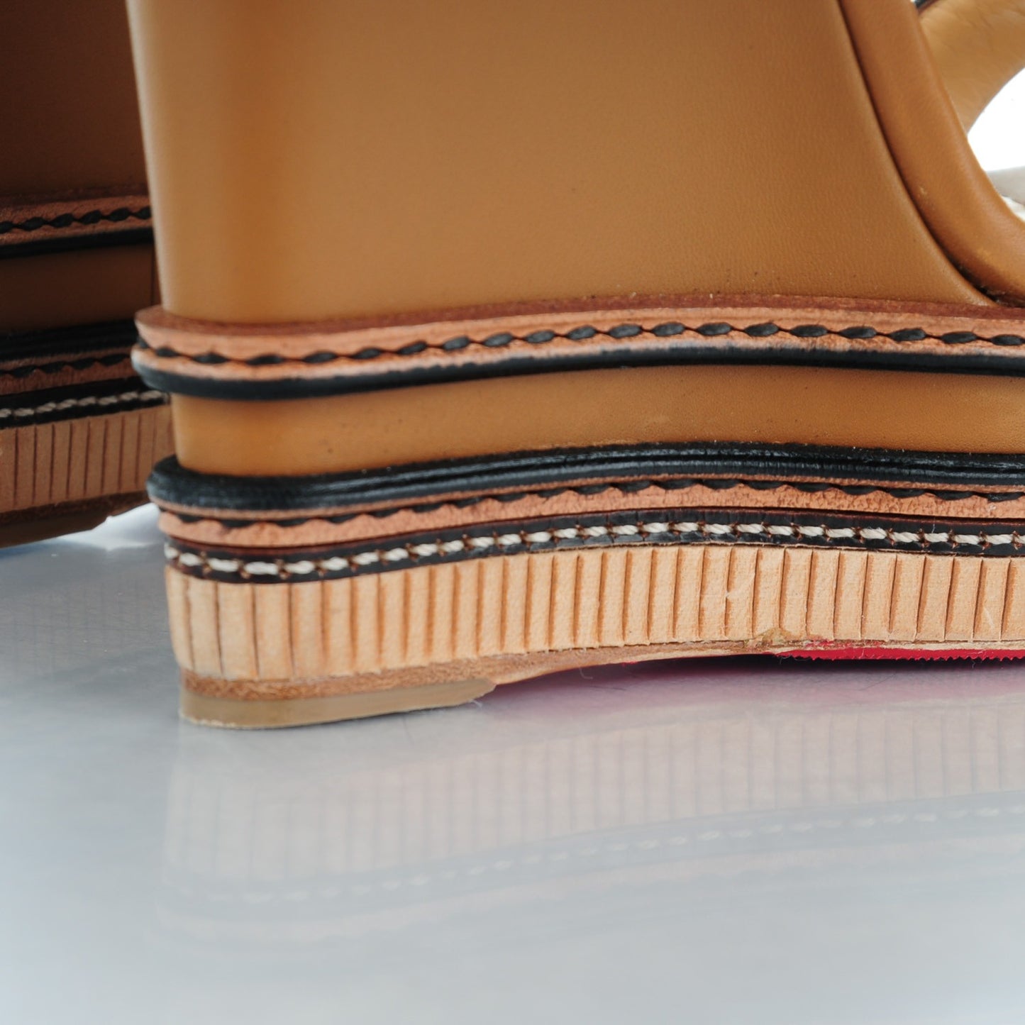 Calfskin Trepi 120 Espadrille Wedges 36 Hazelnut