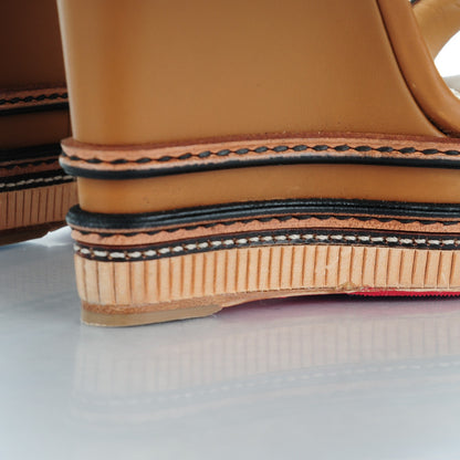 Christian Louboutin Calfskin Trepi 120 Espadrille Wedges 36 Hazelnut 8 of 9