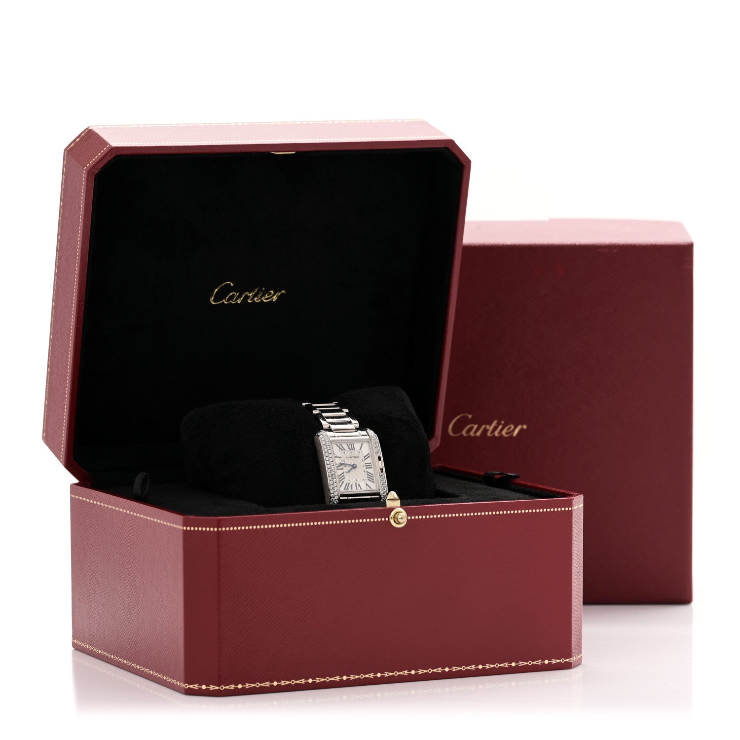 Cartier 18K White Gold Diamond Bezel 23mm Tank Anglaise Quartz Watch 5 of 5