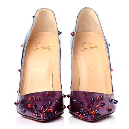 Christian Louboutin Patent Scarabe Degraspike 120 Pumps 37 Rose Digitale 2 of 7