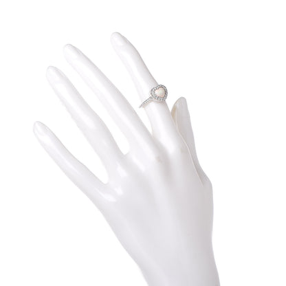 Christian Dior 18K White Gold Diamond Opal Heart Ring 51 5.75 3 of 9