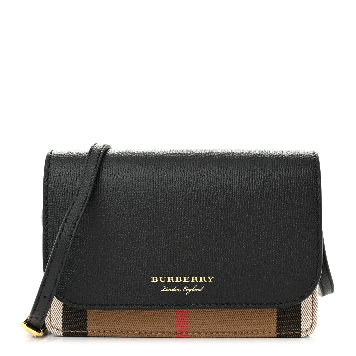 Burberry Calfskin Vintage Check Small Loxley Crossbody Black 1 of 9