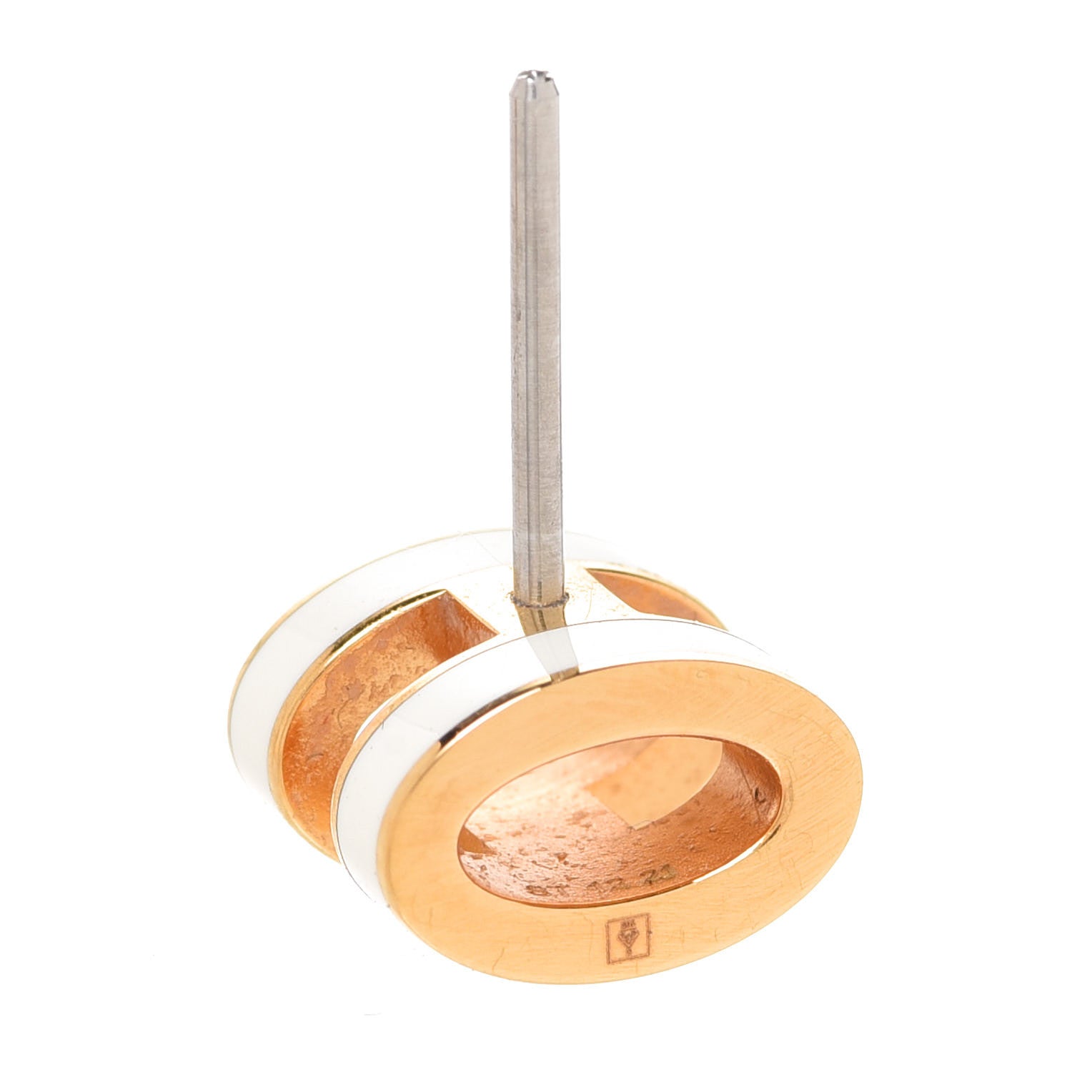 Hermes Gold Lacquered Mini Pop H Earrings White 4 of 7