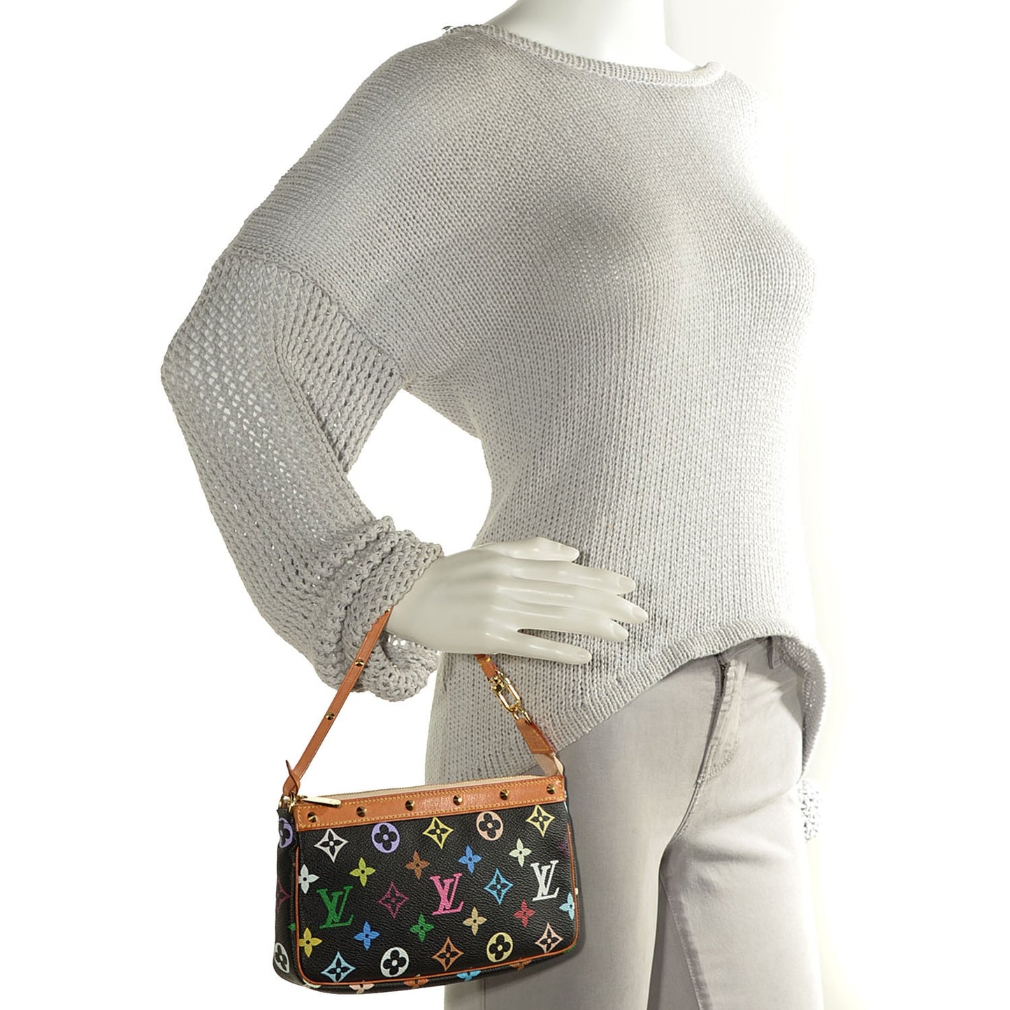 Monogram Multicolor Pochette Accessories Black